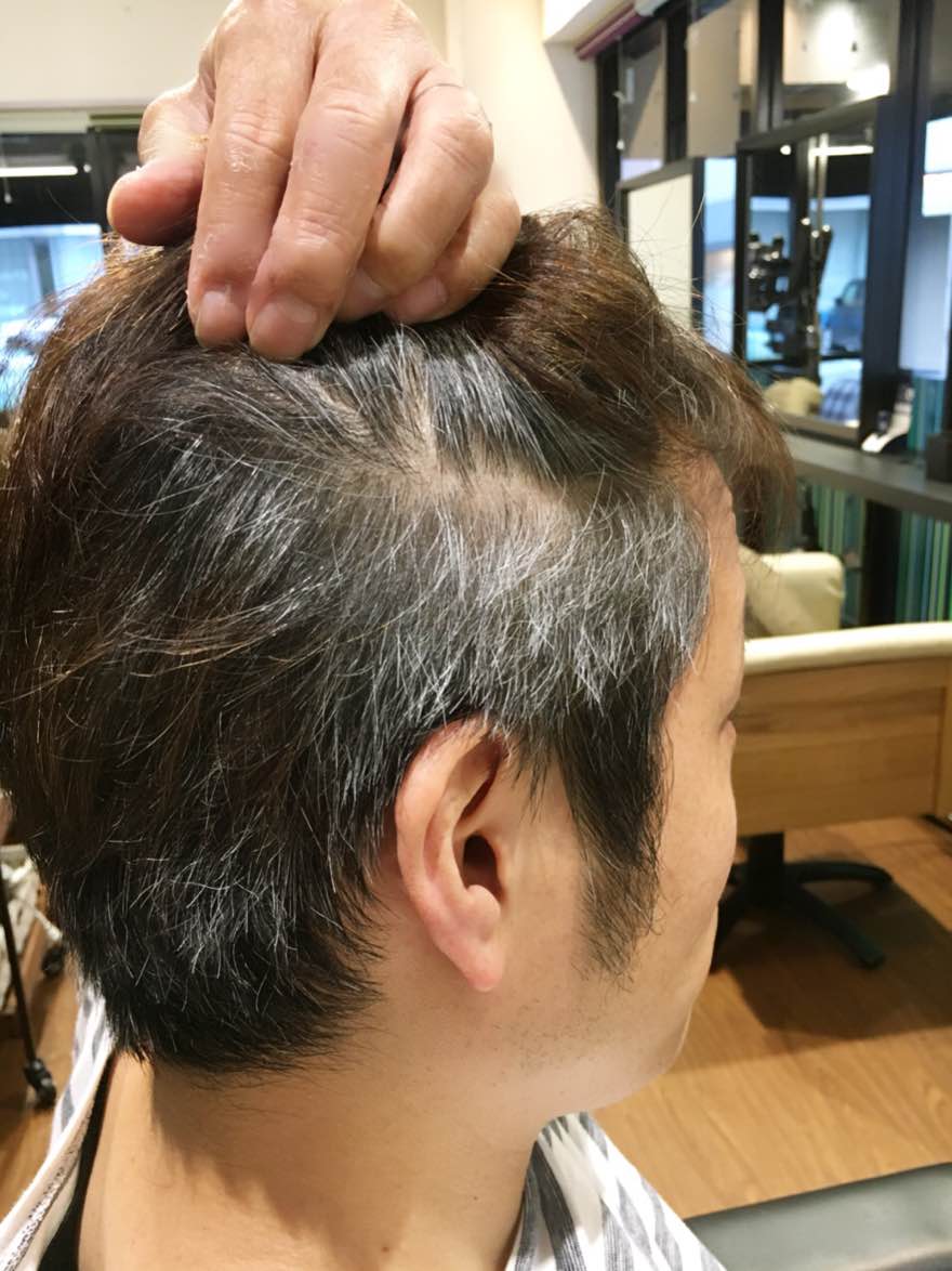 吹田 江坂駅の美容院カラー ストレートはレディアントヘアサロン メンズの白髪染め